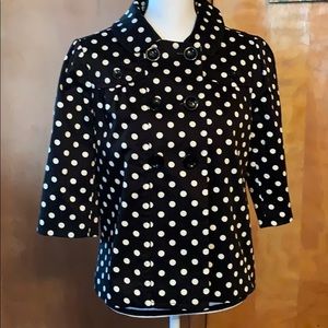 XXI Black & White Polka Dot Pea Coat